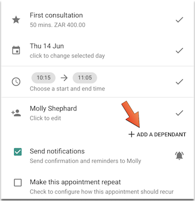 Appointments for dependents