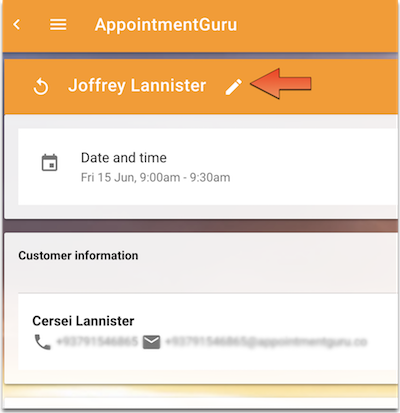 Edit appointment titles